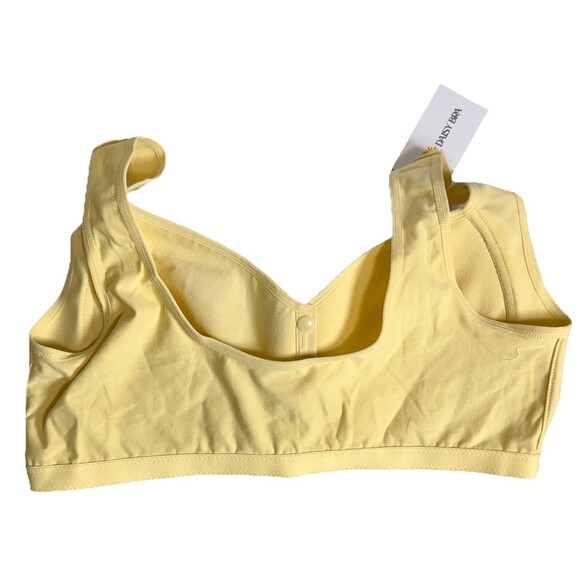 NWT Daisy Bra for Older Women/Seniors Front Close Snap Cotton Bra Yellow 2XL - Picture 4 of 5